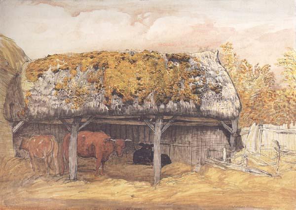 Samuel Palmer A Cow-Lodge with a Mossy Roof oil painting image